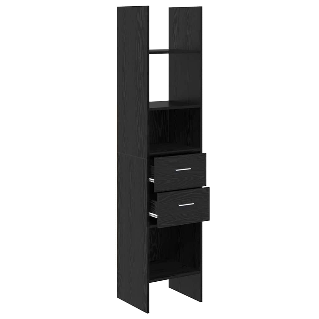 vidaXL Βιβλιοθήκη Μαύρη δρυς 40 x 35 x 180 εκ. Επεξεργασμένο ξύλο