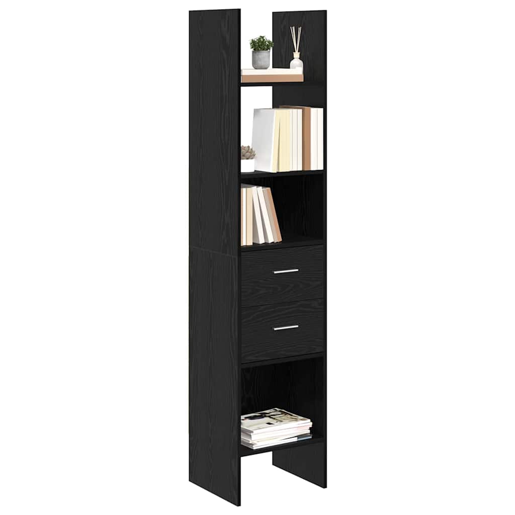 vidaXL Βιβλιοθήκη Μαύρη δρυς 40 x 35 x 180 εκ. Επεξεργασμένο ξύλο