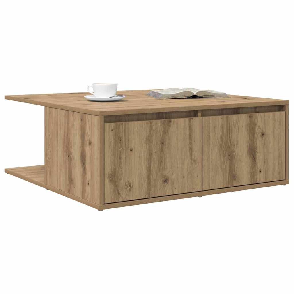 vidaXL Τραπεζάκι σαλονιού με συρτάρι artisan δρυς 80 x 80 x 31 cm