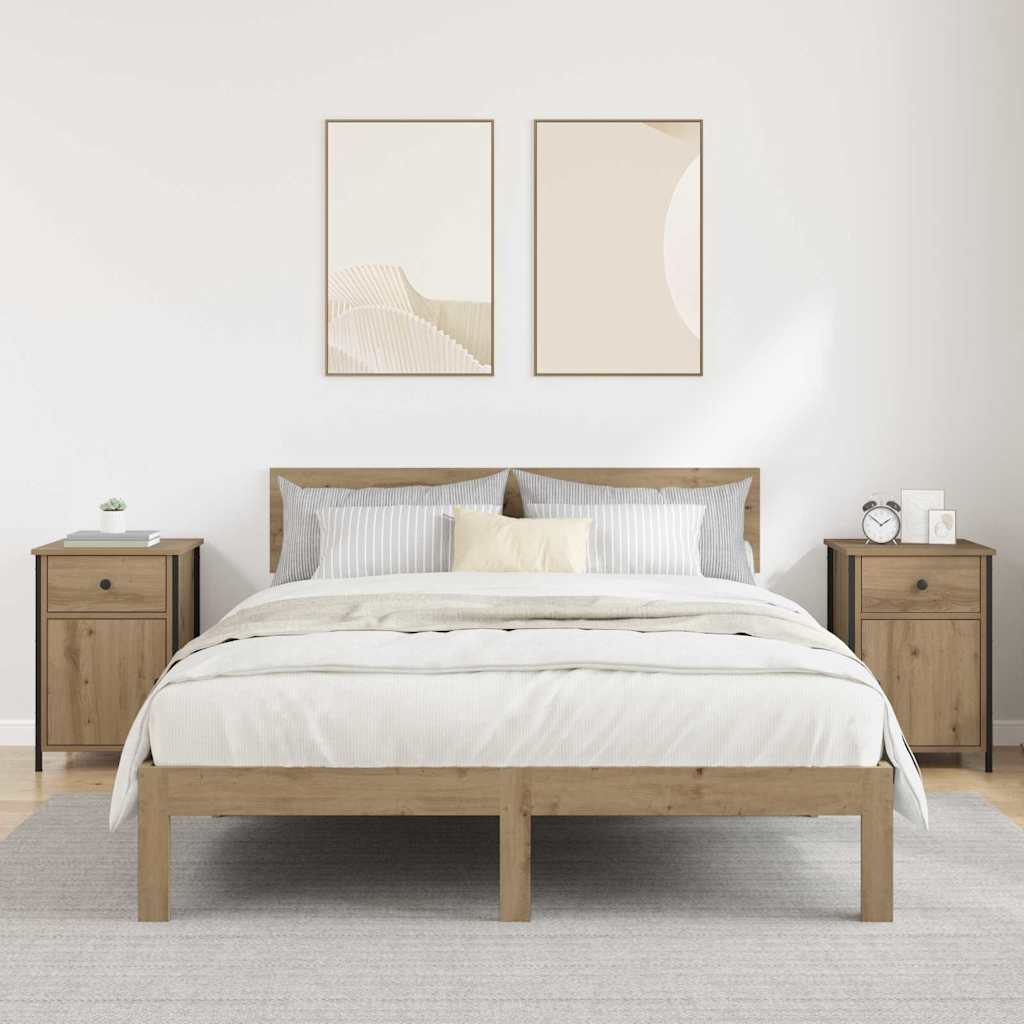 vidaXL Κομοδίνο 2 pcs Artisan Oak 40 x 42 x 60 εκ. Επεξεργασμένο ξύλο