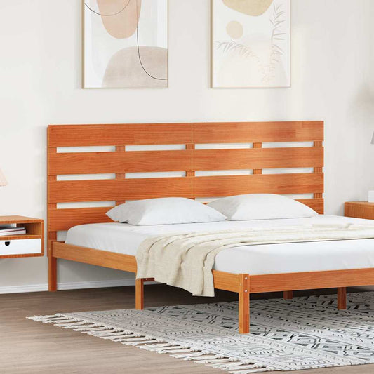 vidaXL Κεφαλάρι Κερωτό καφέ 200,5 x 3 x 80 cm Στερεά ξυλεία πεύκου