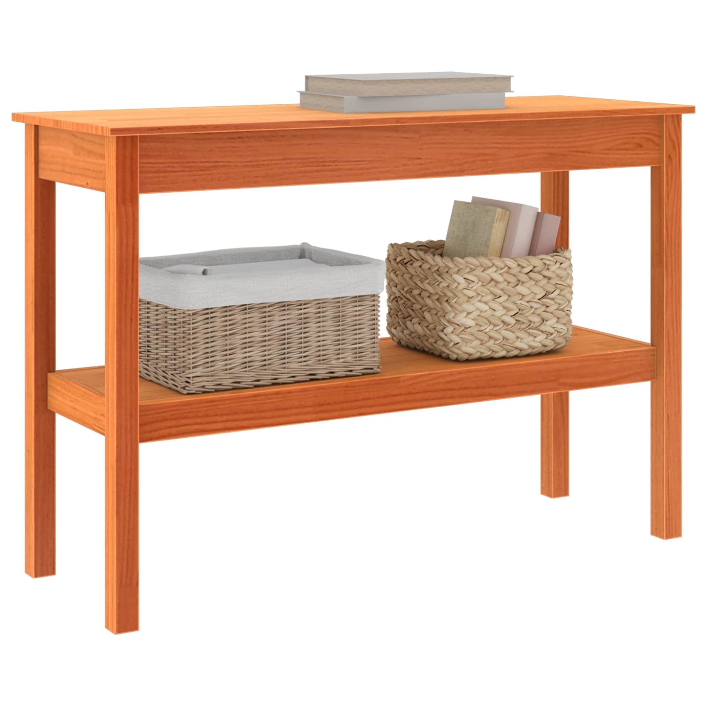 vidaXL Τραπέζι κονσόλας Κερωμένο καφέ 110 x 40 x 75 cm Στερεό πεύκο