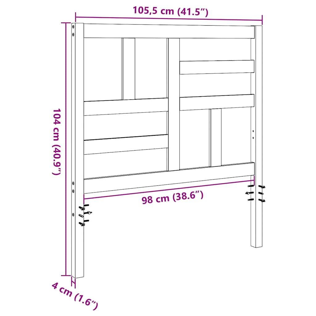 vidaXL Κεφαλάκι Κρεβατιού με κεφαλάρι Καφέ κεριού 105.5 x 4 x 104 εκ.