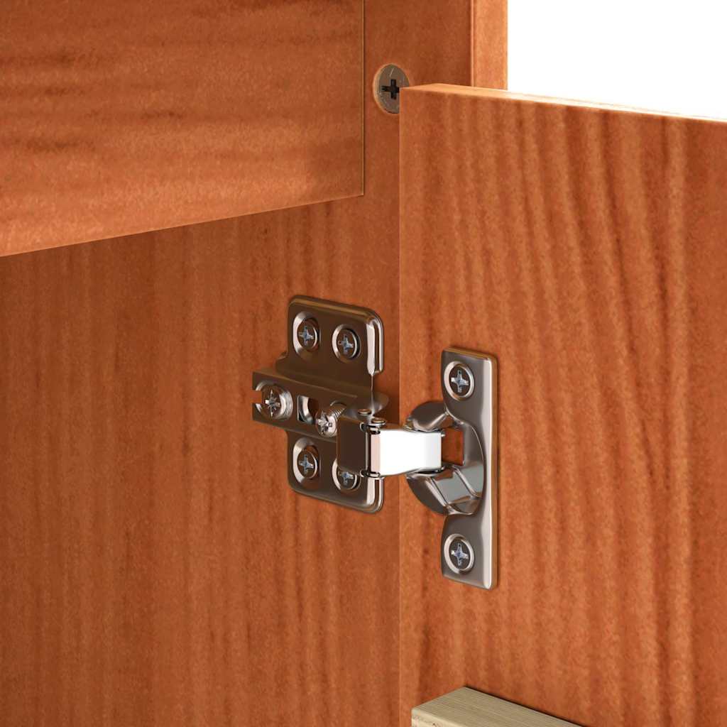 vidaXL Πλαϊνό γραφείο Καφέ 111 x 34 x 60 εκ Μασίφ ξύλο πεύκου