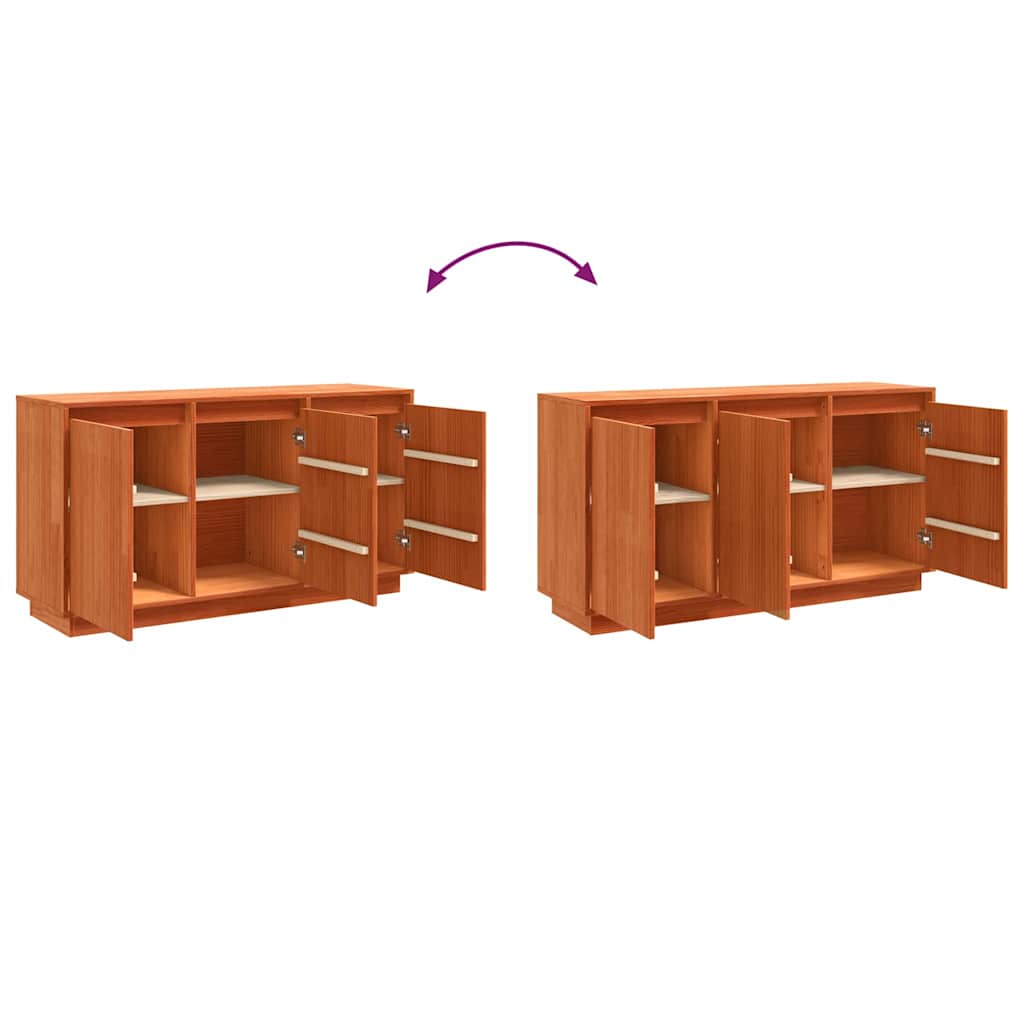 vidaXL Πλαϊνό γραφείο Καφέ 111 x 34 x 60 εκ Μασίφ ξύλο πεύκου