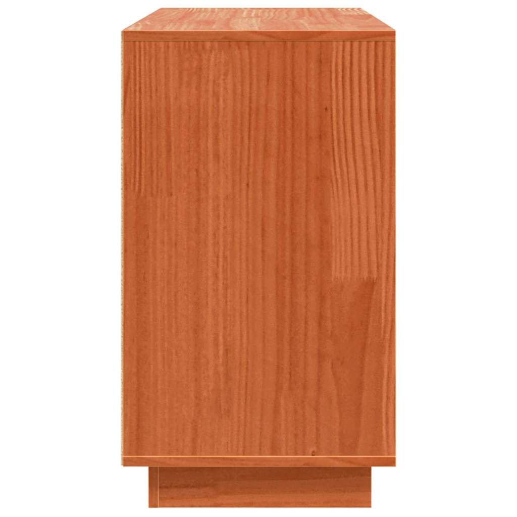 vidaXL Πλαϊνό γραφείο Καφέ 111 x 34 x 60 εκ Μασίφ ξύλο πεύκου