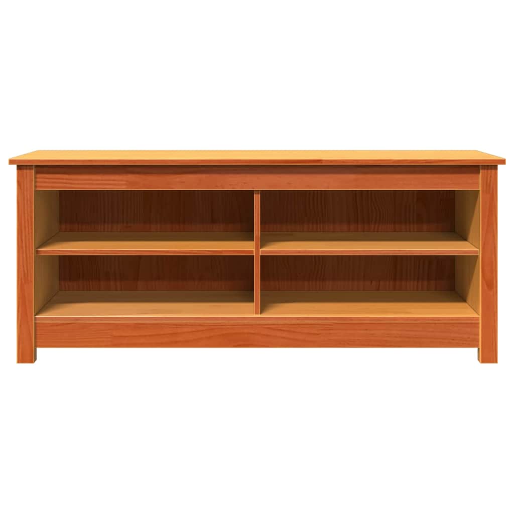 vidaXL Πάγκος για παπούτσια με ράφι Καφέ κεριού 110 x 38 x 45.5 εκ