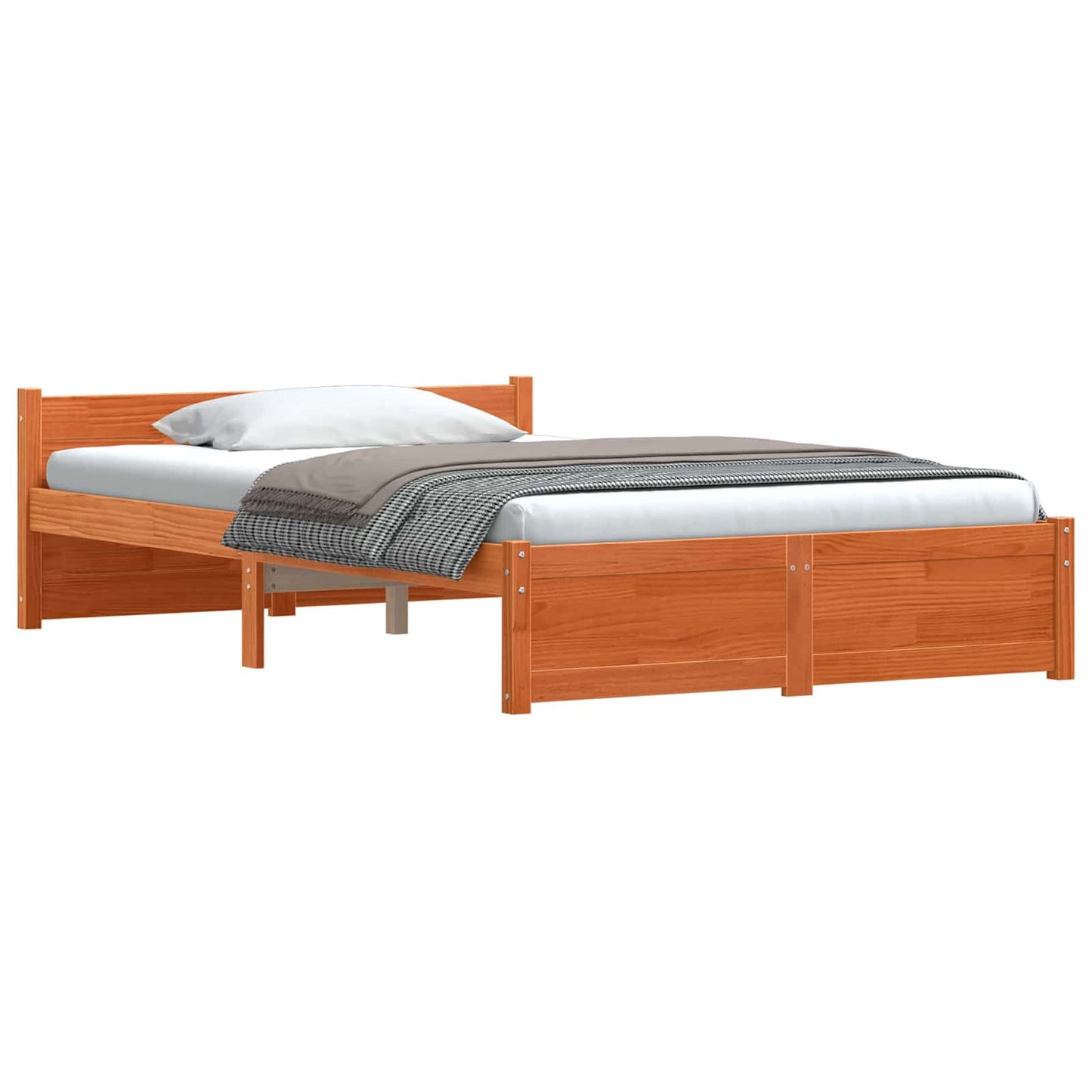 vidaXL Σκελετός Κρεβατιού Κερωτό καφέ 195,5 x 125,5 x 51 εκ.
