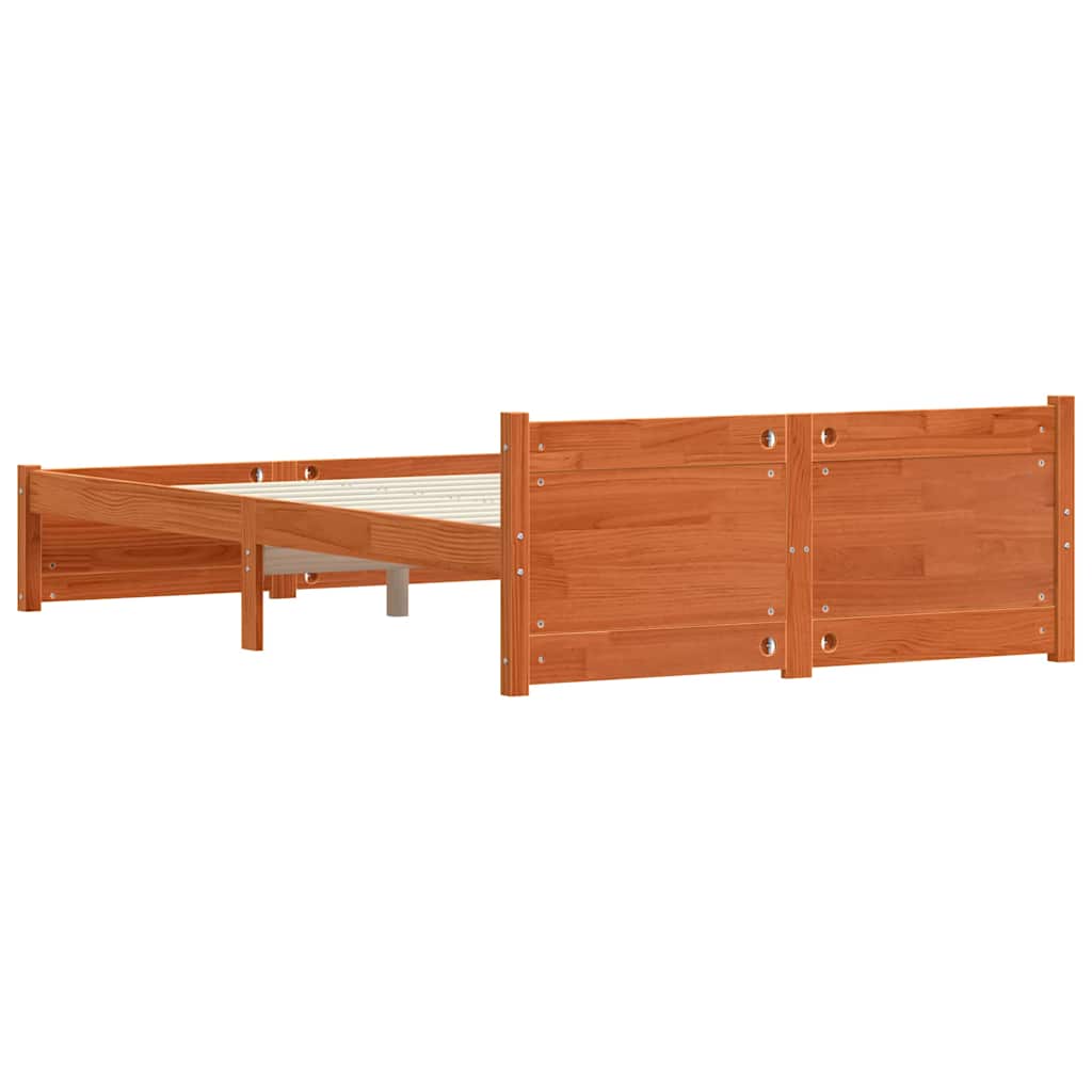 vidaXL Σκελετός Κρεβατιού Κερωτό καφέ 195,5 x 125,5 x 51 εκ.