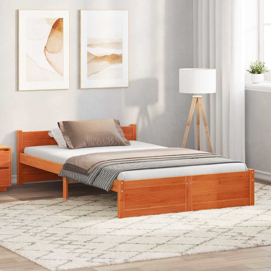 vidaXL Σκελετός Κρεβατιού Κερωτό καφέ 205,5 x 125,5 x 51 εκ.