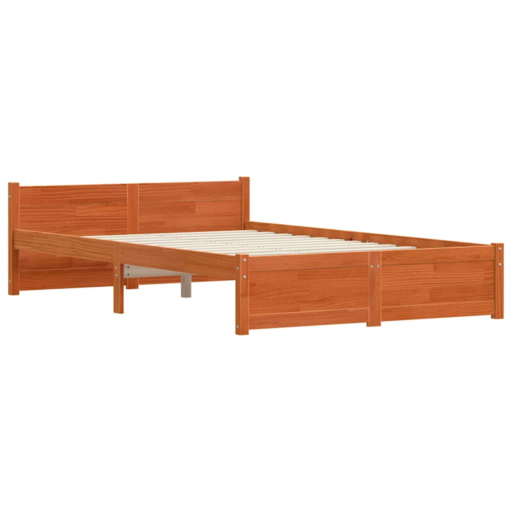 vidaXL Σκελετός Κρεβατιού Κερωτό καφέ 205,5 x 125,5 x 51 εκ.