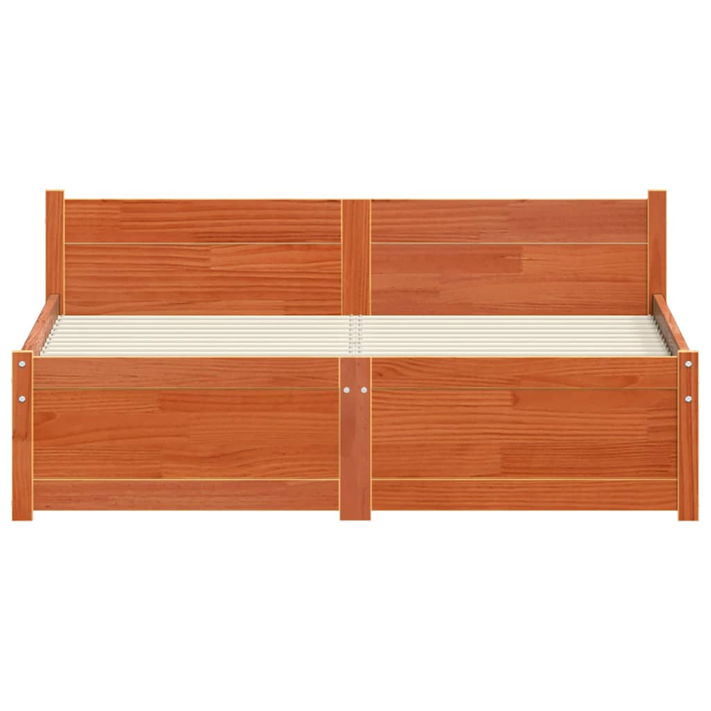 vidaXL Σκελετός Κρεβατιού Κερωτό καφέ 205,5 x 125,5 x 51 εκ.