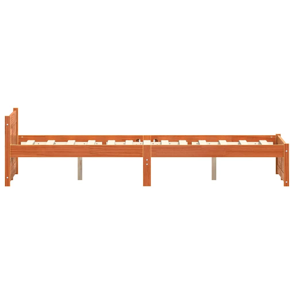 vidaXL Σκελετός Κρεβατιού Κερωτό καφέ 205,5 x 125,5 x 51 εκ.