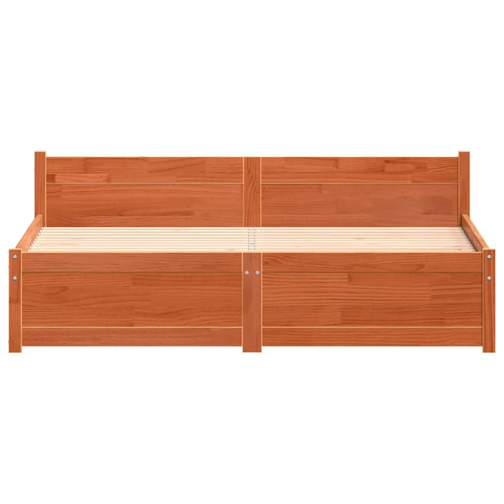 vidaXL Σκελετός Κρεβατιού Κερωτό καφέ 205,5 x 165,5 x 51 εκ.