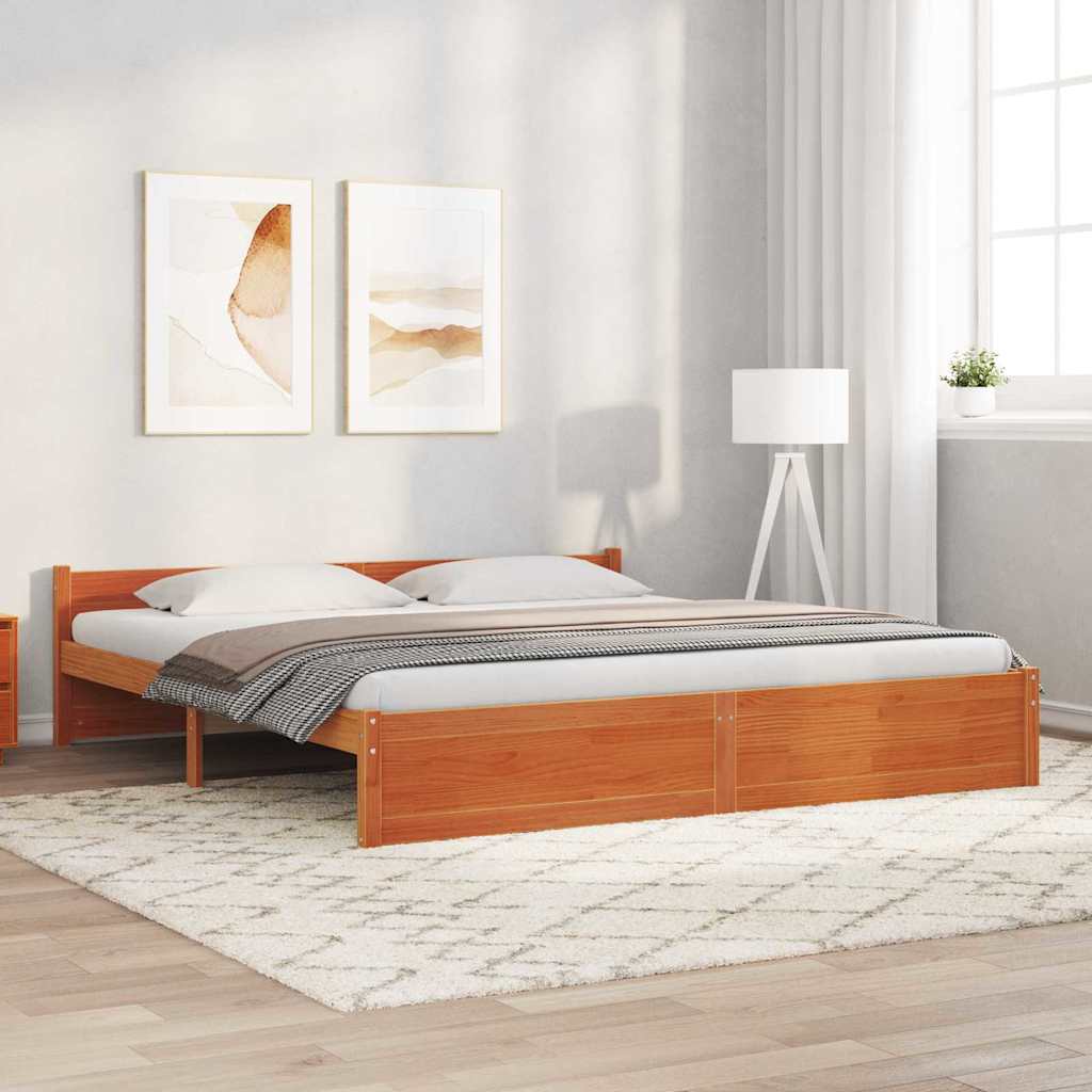vidaXL Σκελετός Κρεβατιού Κερωτό καφέ 205,5 x 185,5 x 51 εκ.