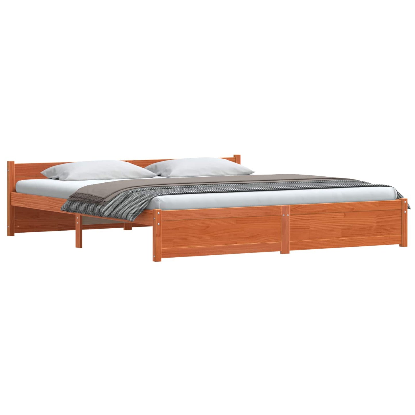 vidaXL Σκελετός Κρεβατιού Κερωτό καφέ 205,5 x 185,5 x 51 εκ.