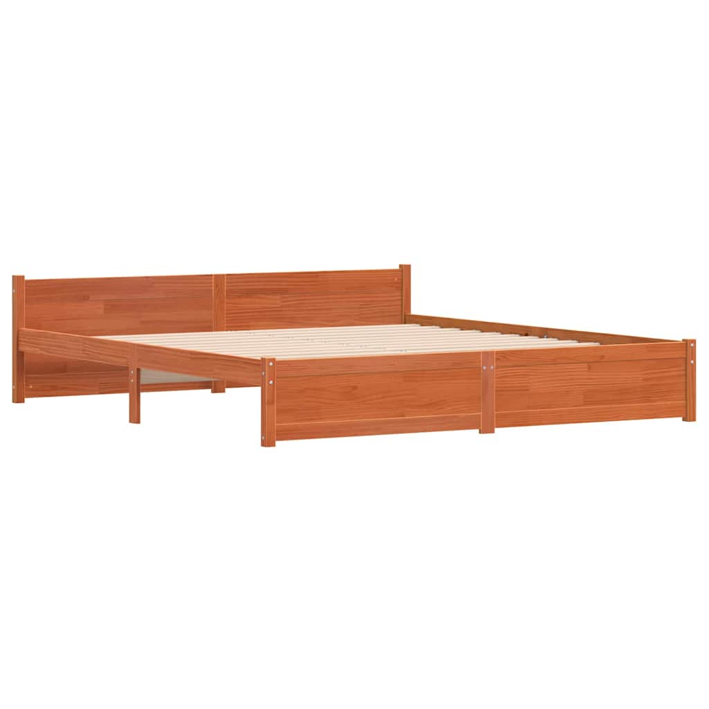 vidaXL Σκελετός Κρεβατιού Κερωτό καφέ 205,5 x 185,5 x 51 εκ.