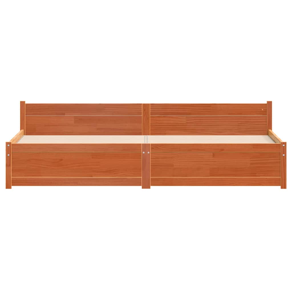 vidaXL Σκελετός Κρεβατιού Κερωτό καφέ 205,5 x 185,5 x 51 εκ.