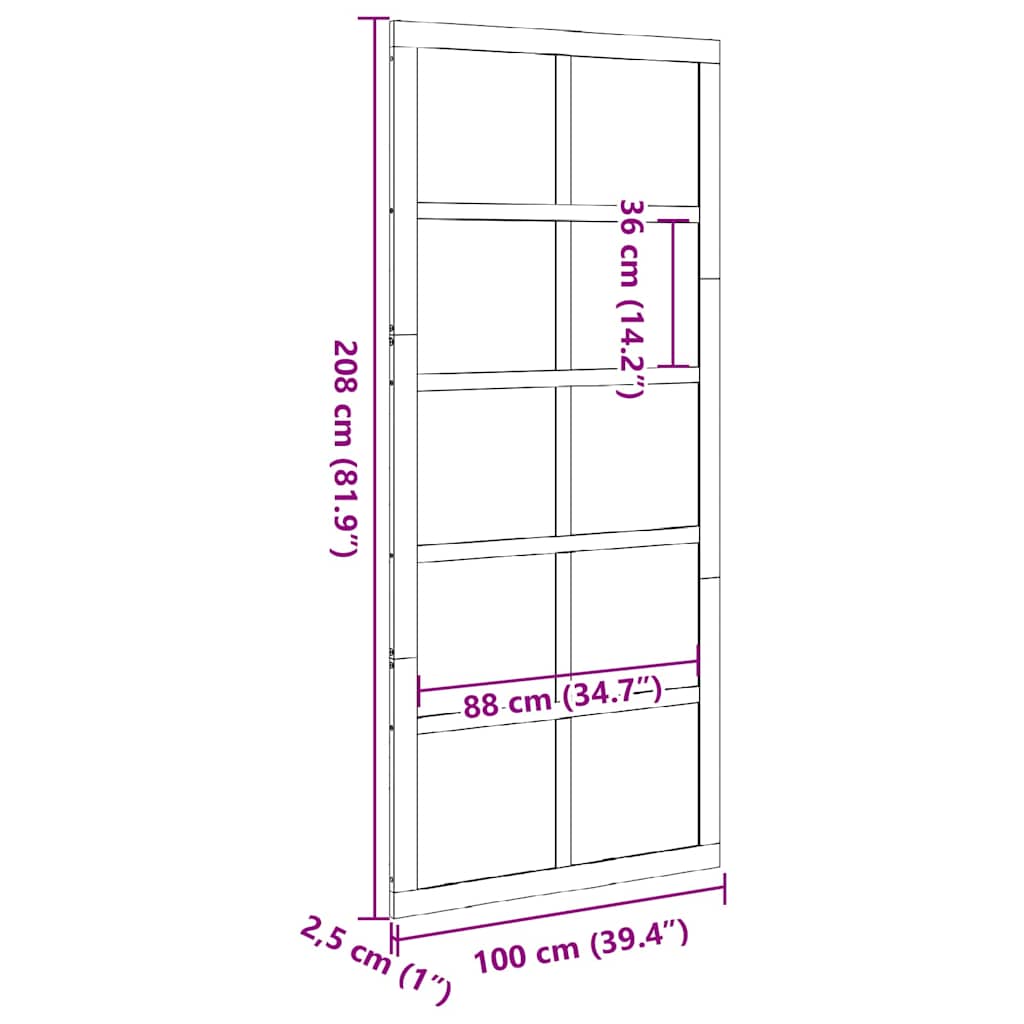 vidaXL Πόρτα αχυρώνα Καφέ κεριού 100 x 210 cm Μασίφ ξύλο πεύκου