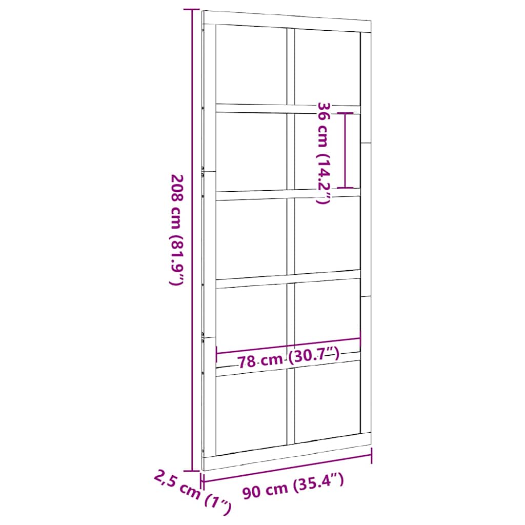 vidaXL Πόρτα αχυρώνα Λευκό 90 x 210 cm Μασίφ ξύλο πεύκου
