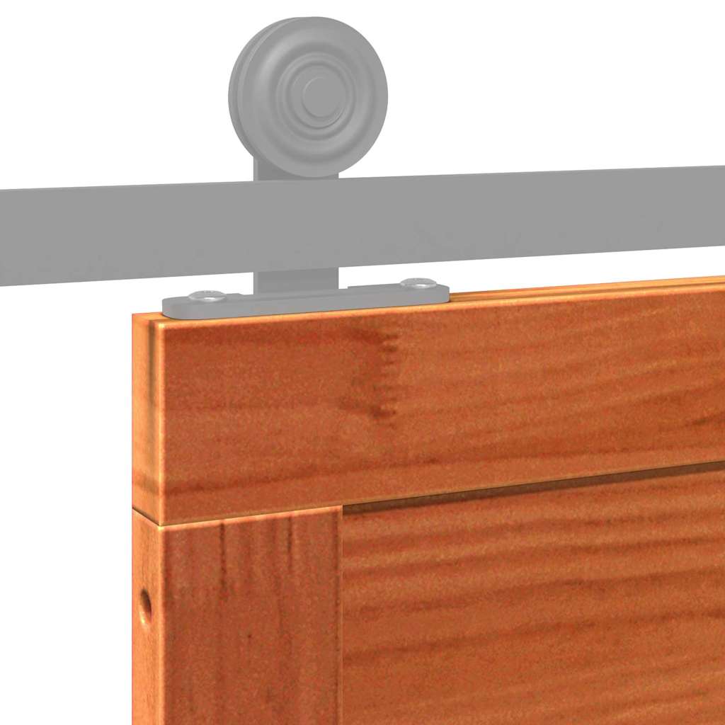 vidaXL Πόρτα αχυρώνα Καφέ κεριού 90 x 210 cm Μασίφ ξύλο πεύκου