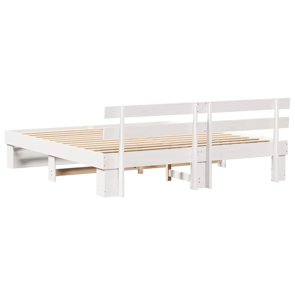 vidaXL Σκελετός Κρεβατιού Λευκό 200 x 200 cm Στερεά ξυλεία πεύκου