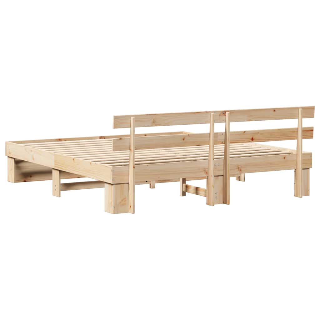 vidaXL Σκελετός Κρεβατιού Καφέ 180 x 200 cm Στερεά ξυλεία πεύκου