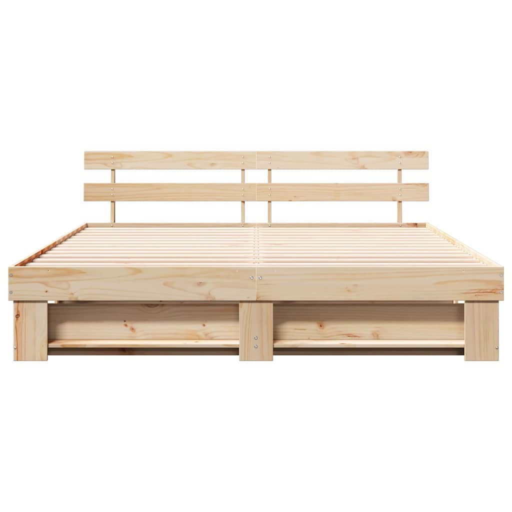 vidaXL Σκελετός Κρεβατιού Καφέ 180 x 200 cm Στερεά ξυλεία πεύκου