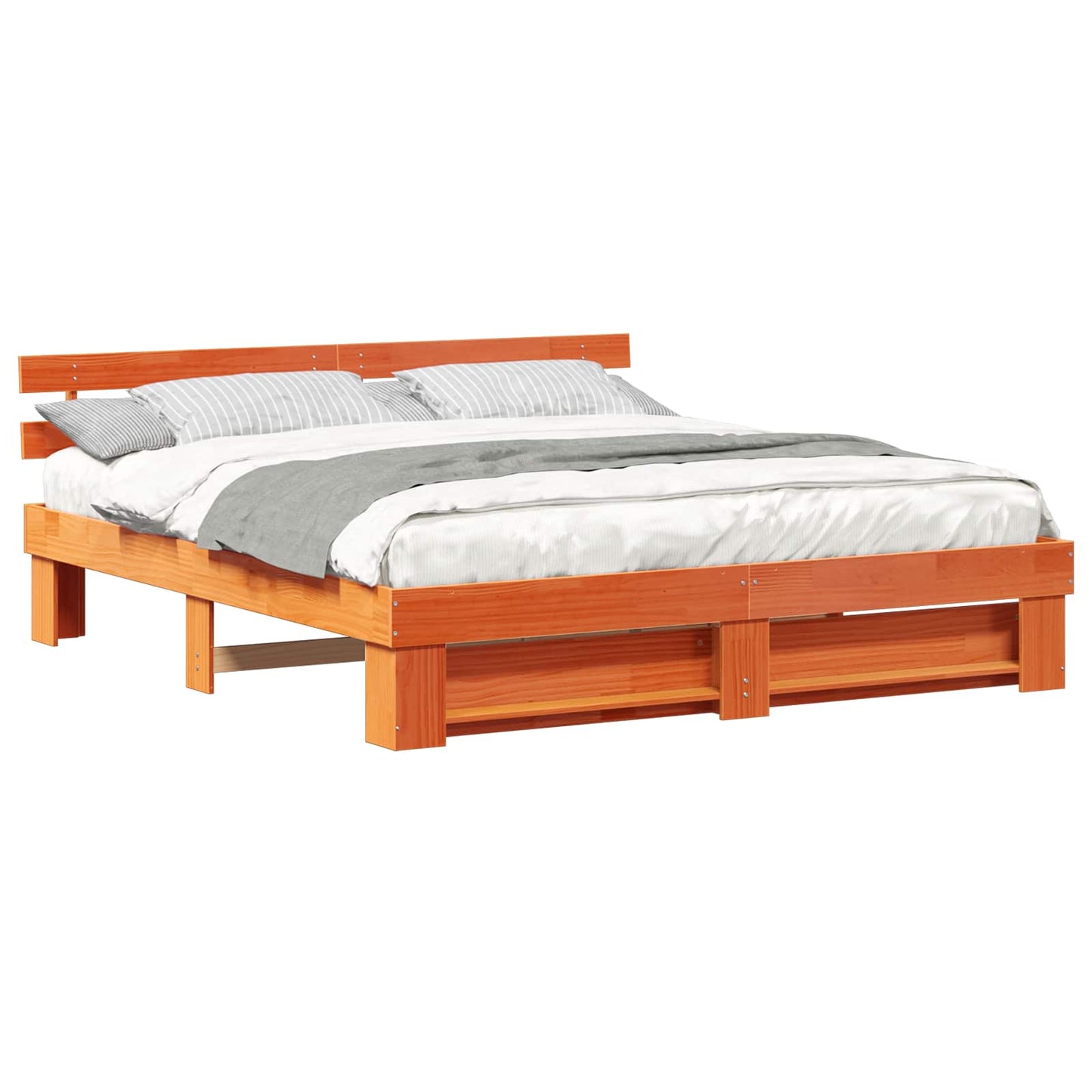 vidaXL Σκελετός Κρεβατιού Καφέ 180 x 200 cm Στερεά ξυλεία πεύκου