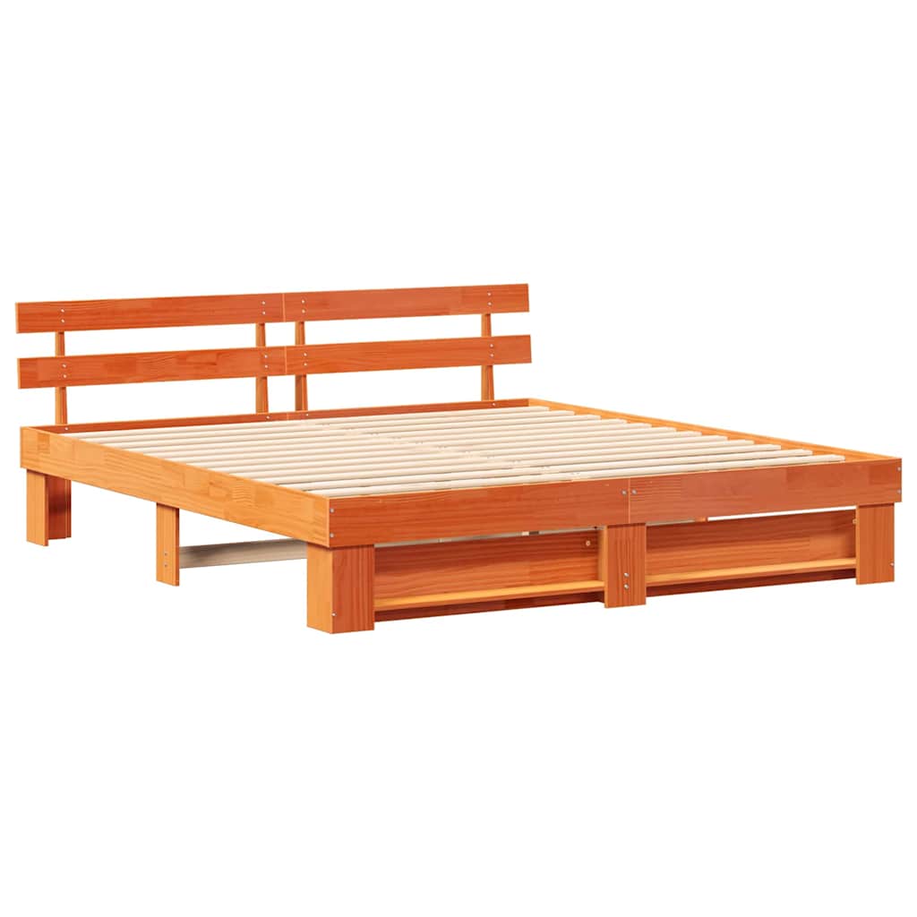 vidaXL Σκελετός Κρεβατιού Καφέ 180 x 200 cm Στερεά ξυλεία πεύκου