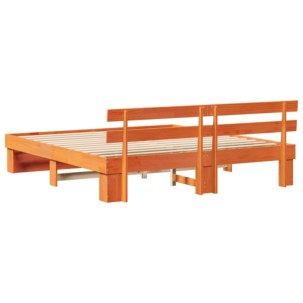 vidaXL Σκελετός Κρεβατιού Καφέ 180 x 200 cm Στερεά ξυλεία πεύκου