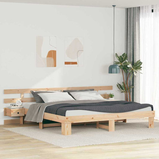 vidaXL Σκελετός Κρεβατιού Καφέ 180 x 200 cm Στερεά ξυλεία πεύκου