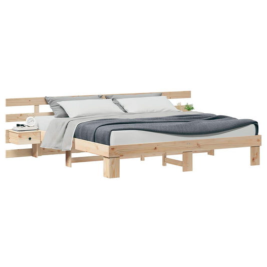 vidaXL Σκελετός Κρεβατιού Καφέ 180 x 200 cm Στερεά ξυλεία πεύκου