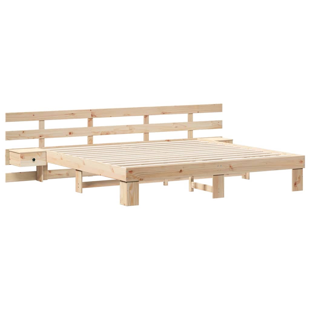 vidaXL Σκελετός Κρεβατιού Καφέ 180 x 200 cm Στερεά ξυλεία πεύκου