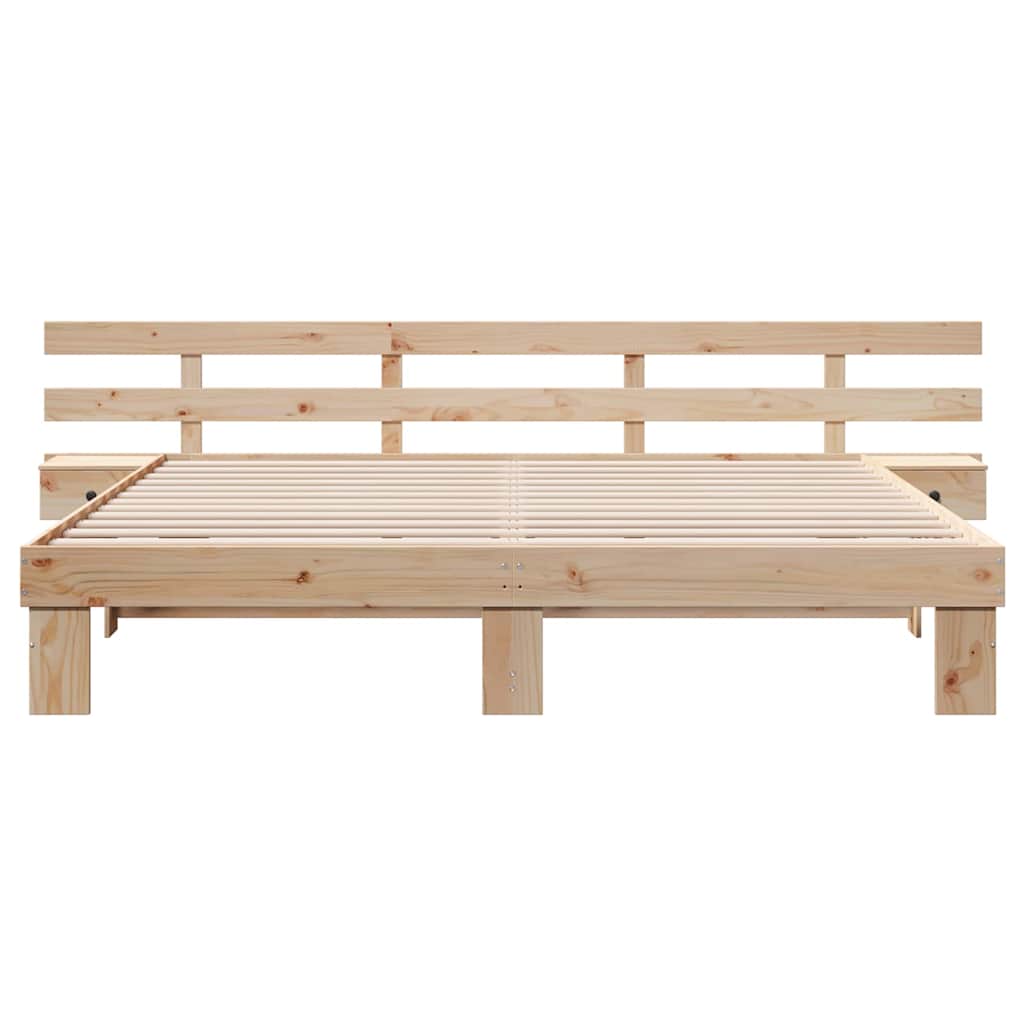 vidaXL Σκελετός Κρεβατιού Καφέ 180 x 200 cm Στερεά ξυλεία πεύκου
