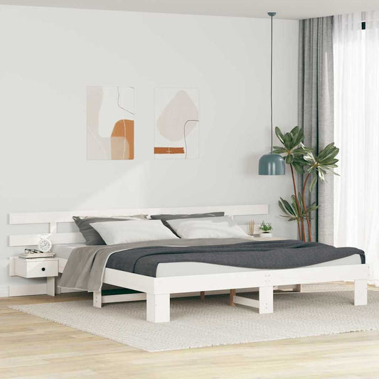 vidaXL Σκελετός Κρεβατιού Λευκό 180 x 200 cm Στερεά ξυλεία πεύκου