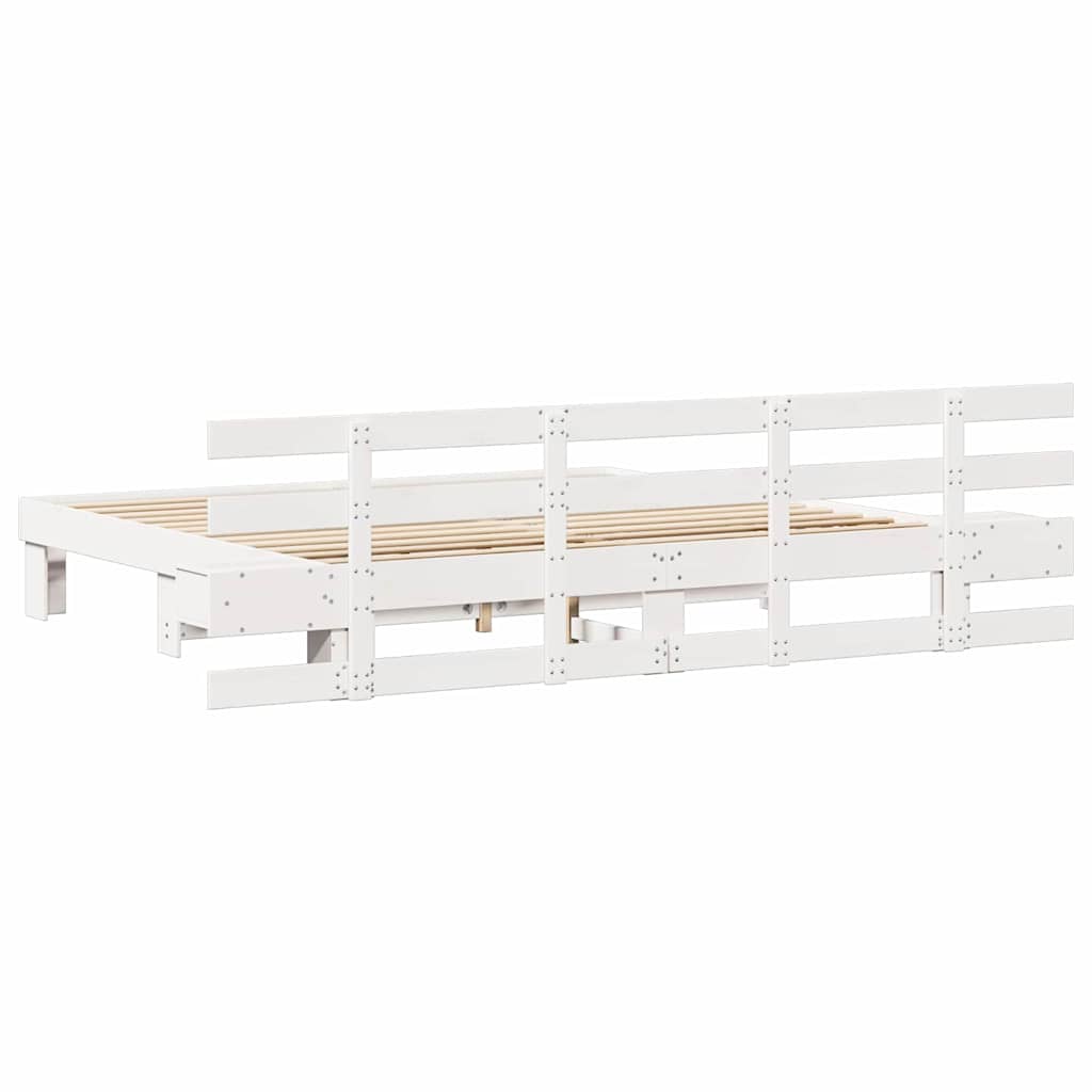 vidaXL Σκελετός Κρεβατιού Λευκό 180 x 200 cm Στερεά ξυλεία πεύκου