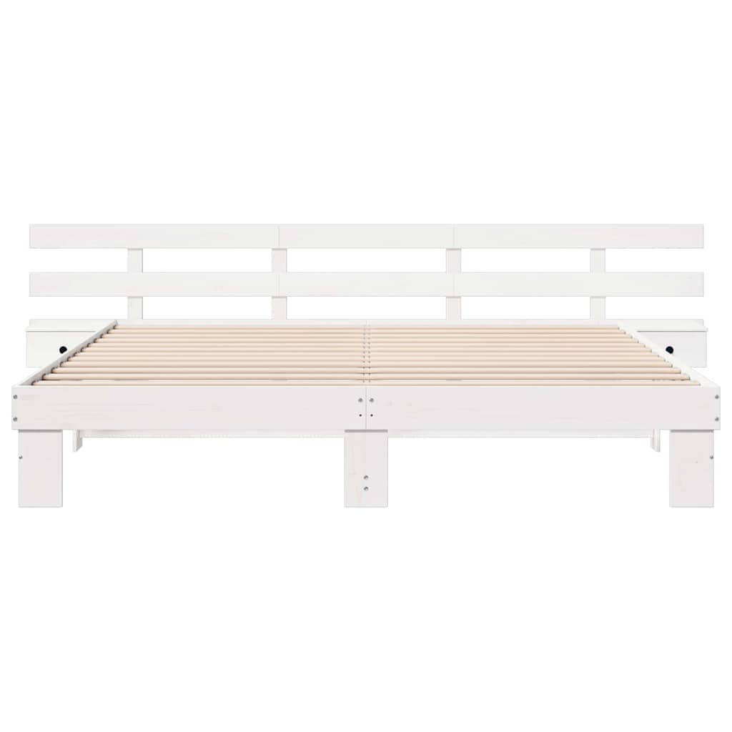 vidaXL Σκελετός Κρεβατιού Λευκό 180 x 200 cm Στερεά ξυλεία πεύκου