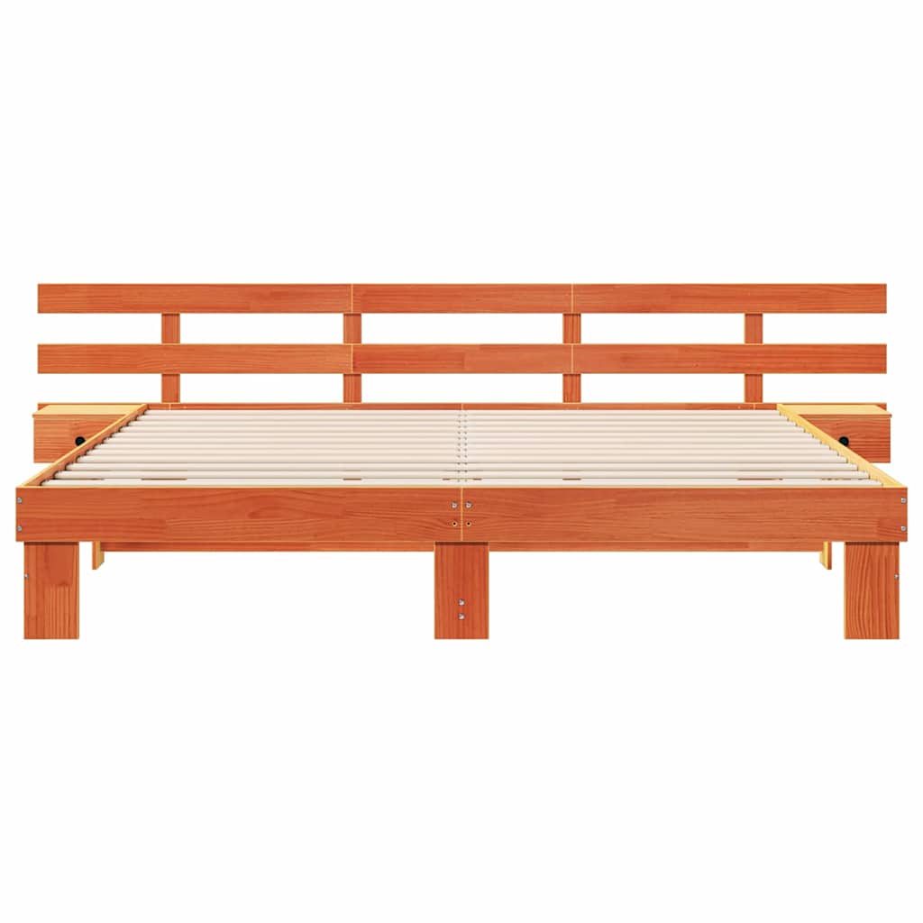 vidaXL Σκελετός Κρεβατιού Καφέ 180 x 200 cm Στερεά ξυλεία πεύκου
