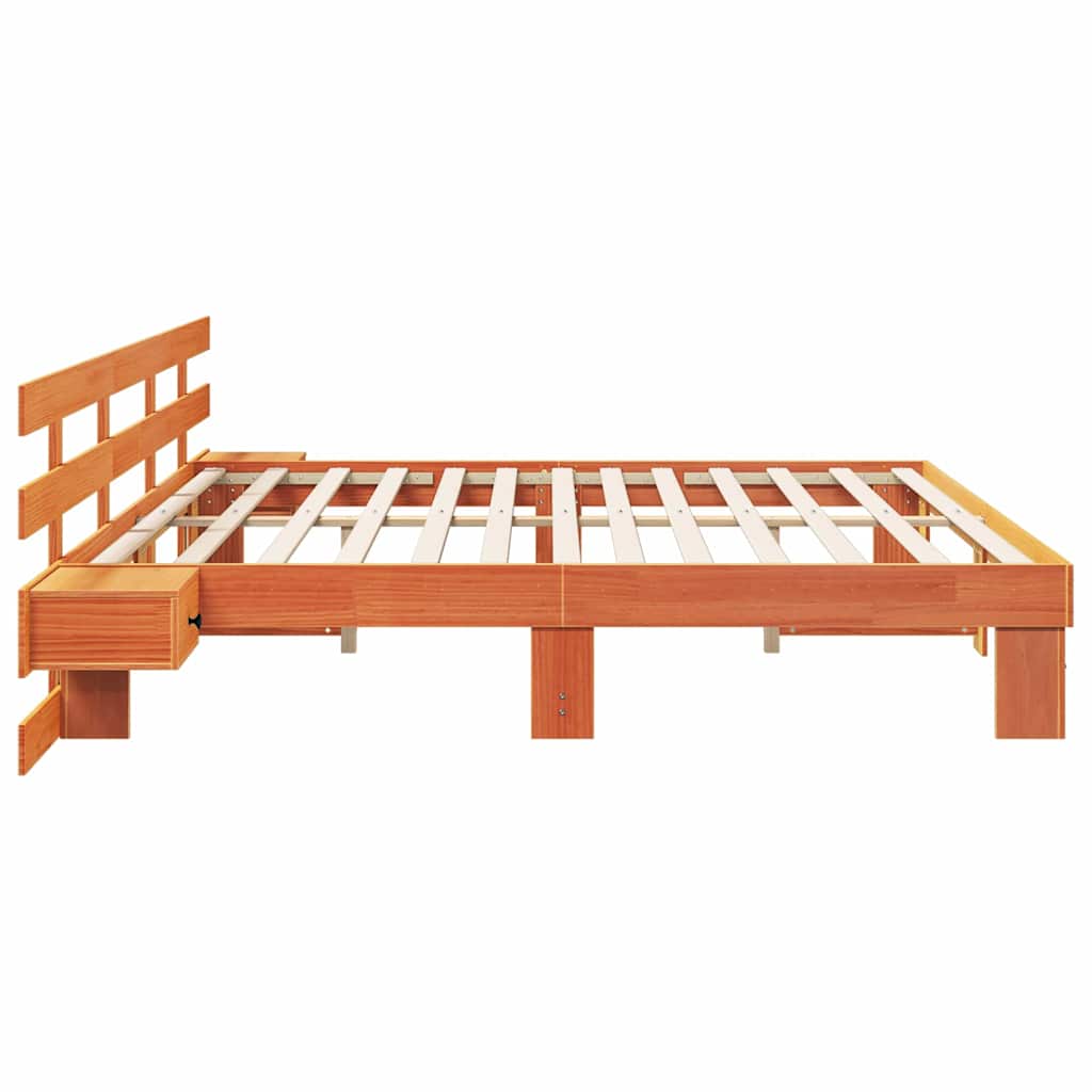 vidaXL Σκελετός Κρεβατιού Καφέ 180 x 200 cm Στερεά ξυλεία πεύκου