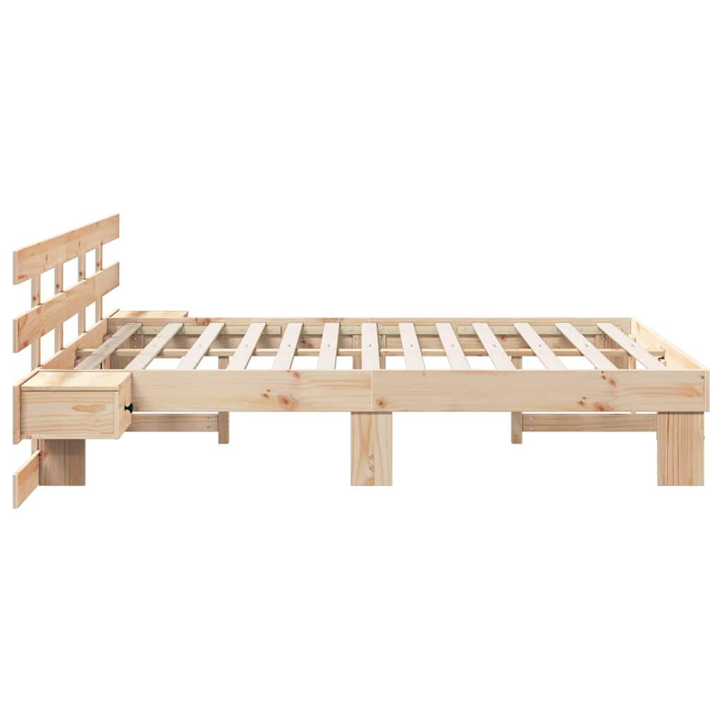 vidaXL Σκελετός Κρεβατιού Καφέ 160 x 200 cm Στερεά ξυλεία πεύκου