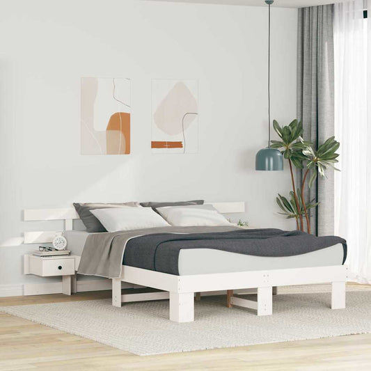 vidaXL Σκελετός Κρεβατιού Λευκό 160 x 200 cm Στερεά ξυλεία πεύκου