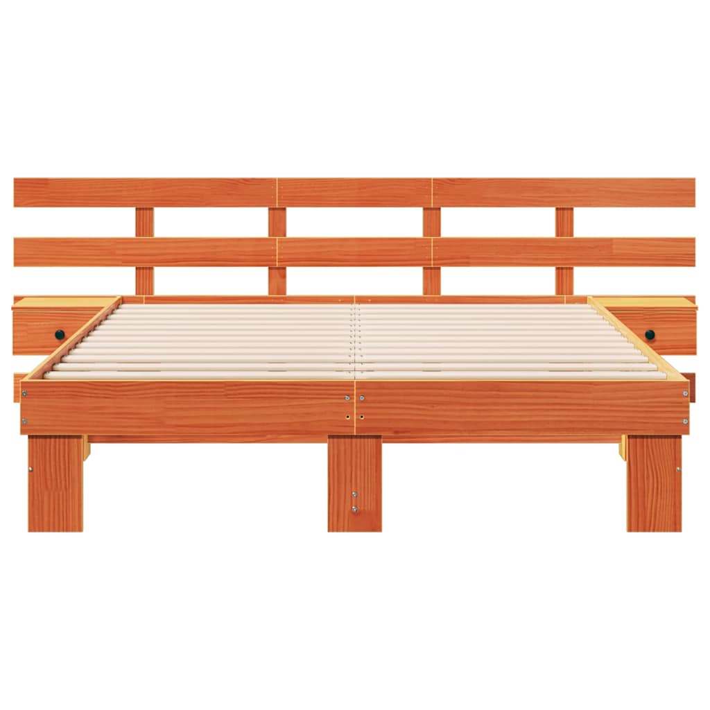 vidaXL Σκελετός Κρεβατιού Καφέ 160 x 200 cm Στερεά ξυλεία πεύκου