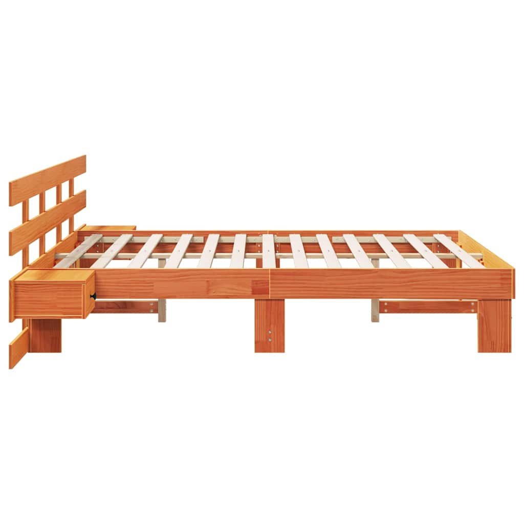 vidaXL Σκελετός Κρεβατιού Καφέ 160 x 200 cm Στερεά ξυλεία πεύκου