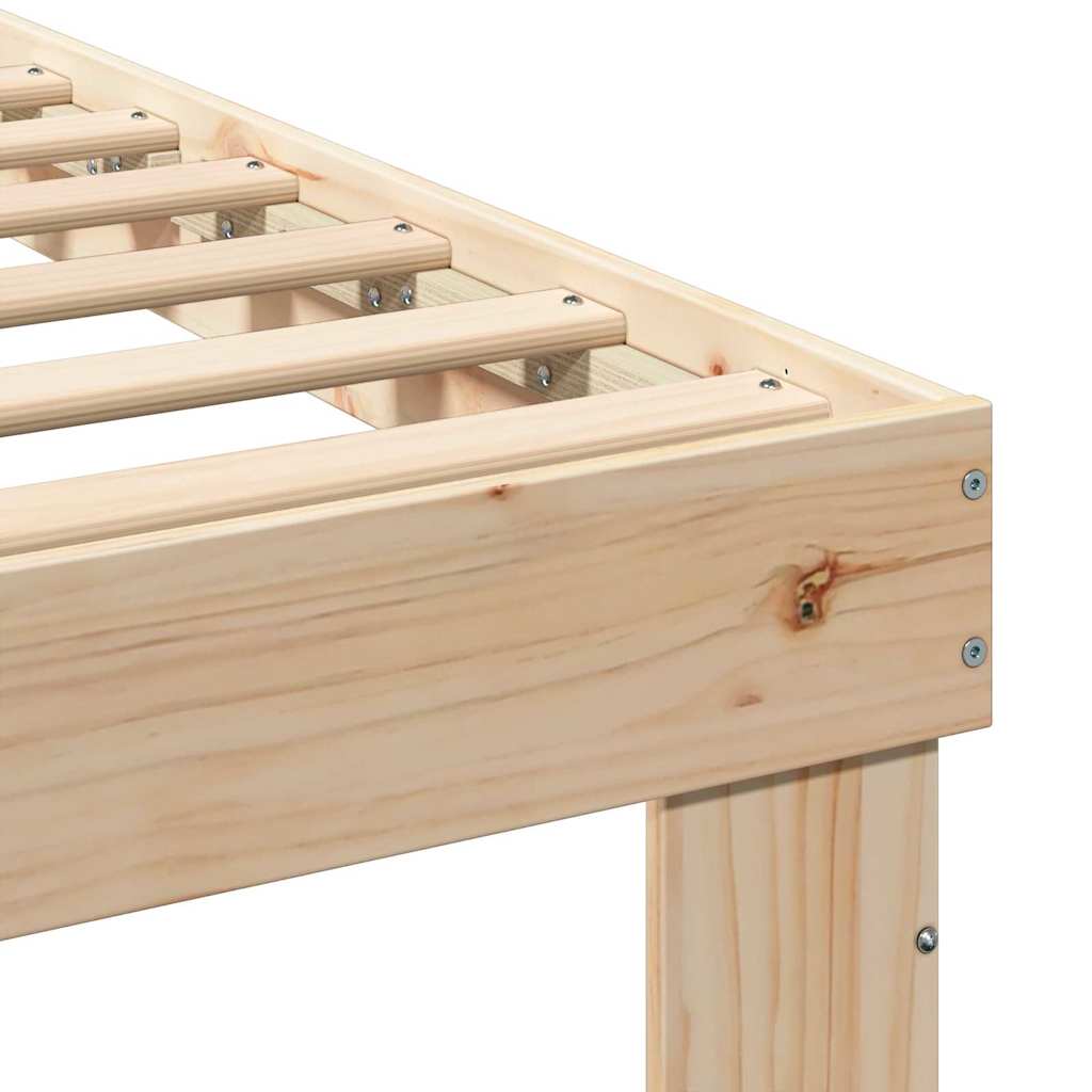 vidaXL Σκελετός Κρεβατιού Καφέ 140 x 200 cm Στερεά ξυλεία πεύκου