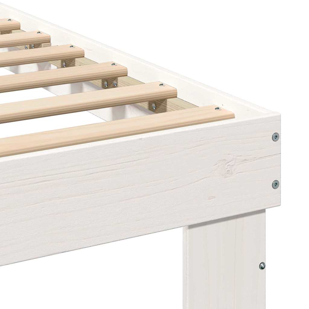 vidaXL Σκελετός Κρεβατιού Λευκό 140 x 200 cm Στερεά ξυλεία πεύκου