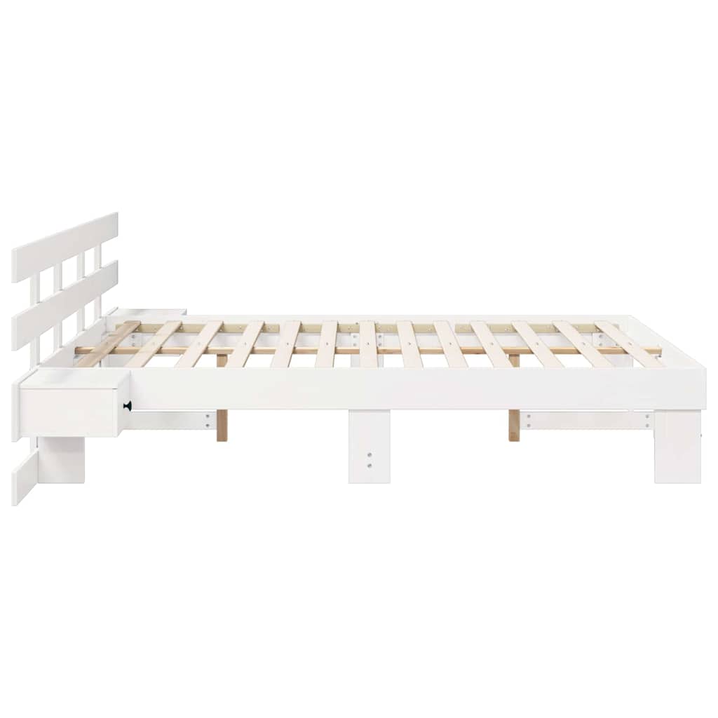 vidaXL Σκελετός Κρεβατιού Λευκό 140 x 200 cm Στερεά ξυλεία πεύκου