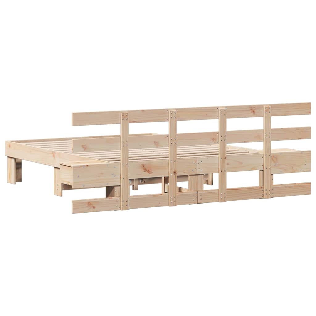 vidaXL Σκελετός Κρεβατιού Καφέ 120 x 200 cm Στερεά ξυλεία πεύκου