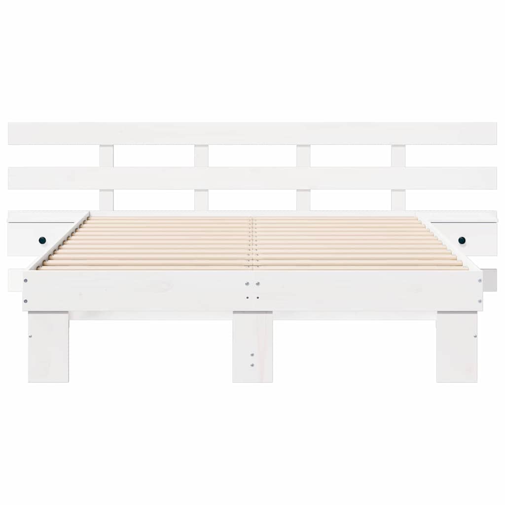 vidaXL Σκελετός Κρεβατιού Λευκό 120 x 200 cm Στερεά ξυλεία πεύκου
