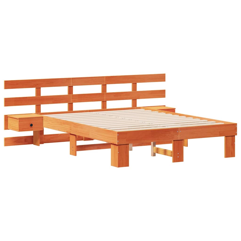 vidaXL Σκελετός Κρεβατιού Καφέ 120 x 200 cm Στερεά ξυλεία πεύκου
